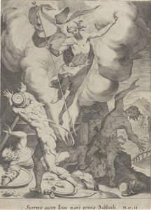 Seisomassa van Christus Passie van Christus (sarjan nimi) Passion and Resurrection (sarjan nimi) tekijältä Pieter de Jode (I)