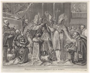 Paavi kruunasi Kaarle V:n keisariksi Cardinal-Infantin iloinen tulo Gentiin, 1635 (sarjan nimi)