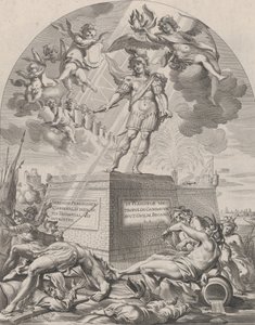Levy 1: Ferdinand Marsina seisomassa jalustalla, William Becanuksen teoksesta Serenissim..., 1636.