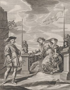 Levy 6: Ferdinand vastaanottamassa Gentin kaupungin avaimet Guillielmus Becanuksen teoksesta "Se...", 1636. tekijältä Pieter de Jode II