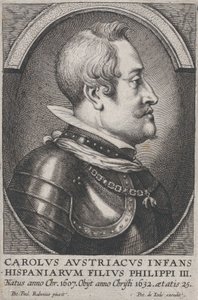 Itävallan Kaarle, Espanjan Infanten muotokuva profiilissa oikealla, n. 1650.