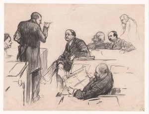 Kansanedustajat H.C. Verniers van der Loeff, A.J.W. Farncombe Sanders, G.M. van der Linden, J. Willink ja Jhr. Herra Ruys van Beerenbroek tekijältä Pieter de Josselin