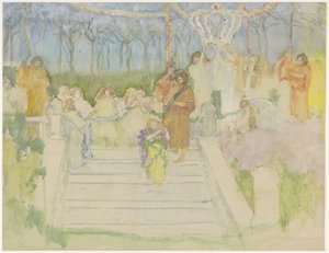 Tableau eloisa kuningatar Wilhelminan häiden yhteydessä vuonna 1901