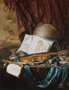 Asetelma soittimien kanssa, 1650.