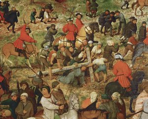 Jeesus kantaa ristiä (maalaus tammipuulle) tekijältä Pieter the Elder Bruegel