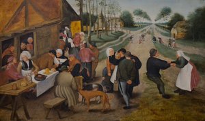 Flaamilainen Kermesse, 1500-luvun jälkipuolisko (Öljy puulle) tekijältä Pieter the Younger (studio of) Brueghel
