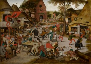 Pyhän Yrjön juhlan Kermesse (öljy paneelille) tekijältä Pieter the Younger Brueghel