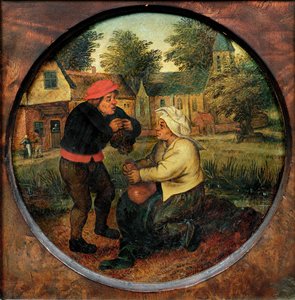 Tunnistamaton sananlasku (maalaus puulle) tekijältä Pieter the Younger Brueghel