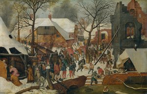 Maagien palvominen lumessa (öljy) tekijältä Pieter the Younger Brueghel