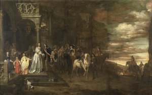 Kapteeni Hendrik de Sandran (1619-1707) lähtö, hänen vaimonsa ja lapsensa lähettivät pois