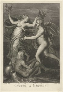 Apollo ja Daphne (otsikko esineessä) Mytologiset rakkaustarinat (sarjan nimi) tekijältä Pieter van Gunst