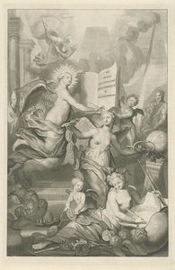 Maine, ikuisuus ja kirjoittamistaide Louis Morérin nimilehti, Le grand dictionaire historique, 1731 tekijältä Pieter van Gunst