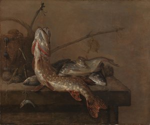 Asetelma kalan kanssa tekijältä Pieter van Noort