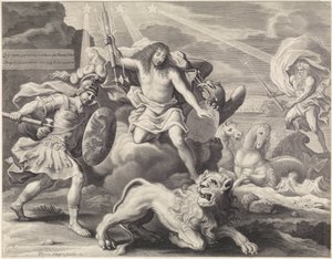 Mainosprintti, jossa allegorinen esitys Ludvig XIV:stä Jupiterina, 1659
