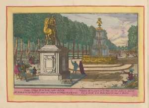 Philip II:n ratsastuspatsas Palace Gardenissa Madridissa Philip II hevosen selässä Madridin palatsin puutarhassa (otsikko esineessä) Theatrum Hispaniae (...) (sarjan nimi)