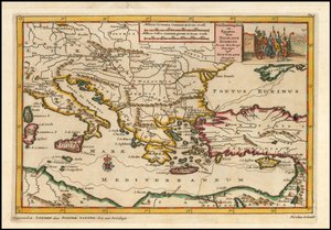 Pieter van der Aa:n vuonna 1700 laatima kartta itäisestä Välimerestä tekijältä Pieter Van der Aa