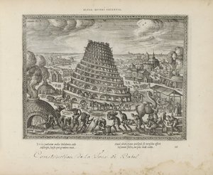 Toren van Babel Elusa mundi potenia (otsikko esineessä) Pyhät tunnukset ja molempien testamenttien tärkeimmät historiat (Oude Testament) (sarjan nimi) Kirjojen kuvia ja hahmoja (sarjan nimi) tekijältä Pieter van der Borcht (I)