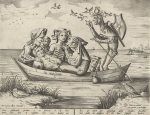 Sininen vene Bie blau schuijte (otsikko esineessä) tekijältä Pieter van der Heyden