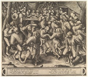 Talonpoikien häätanssi, vuoden 1570 jälkeen. tekijältä Pieter van der Heyden