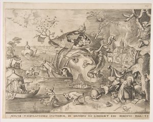 Pyhän Antoniuksen kiusaus, 1556. tekijältä Pieter van der Heyden