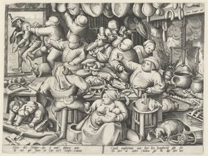 rasvainen keittiö Laiha keittiö ja rasvainen keittiö (sarjan nimi) tekijältä Pieter van der Heyden