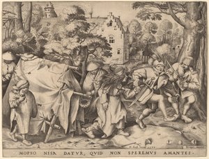 Mopsuksen ja Nisan häät tekijältä Pieter van der Heyden after Pieter Bruegel the Elder