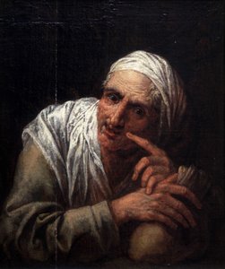 Vanhan naisen kasvot tekijältä Pietro  Della Vecchia