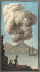 Vesuvius-vuoren aamupurkaus, Camp Flegreistä. Havaintoja kahden Sisilian tulivuorista..." Sir William Hamilton tekijältä Pietro (after) Fabris