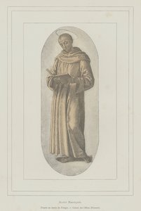 Pyhä Franciscus Assisilainen (litho) tekijältä Pietro (after) Perugino