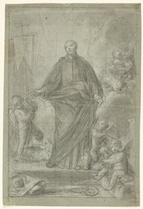 Sant Cajetan de Thiene (?) envoltat de puttinnish tekijältä Pietro Antonio de Pietri