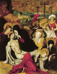 Pietro Cavaro (toimii 1508-1538) Kristuksen laskeuma eli Pieta Tangerista, tempera paneelissa tekijältä Pietro Cavaro