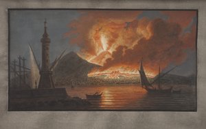 Plate VI Campi Phlegraeilta: William Hamiltonin havaintoja kahden Sisilian tulivuorista, 1776 (wc paperilla) tekijältä Pietro Fabris