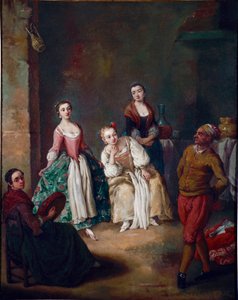 La forlane (La furlana), suosittu tanssi Venetsian alueella. Pietro Longhin (1702-1785) maalaus 1750 Su. 62x51 cm Ca 