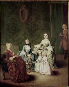 Sagredon perheen muotokuva. Pietro Longhin (1702-1785) maalaus tekijältä Pietro Longhi