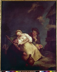 Sleeping Agriculture - Pietro Longhin (1702-1785) maalaus, öljy kankaalle, 61x50 cm, noin 1750. Venetsia, Querini Stampalia Foundation tekijältä Pietro Longhi