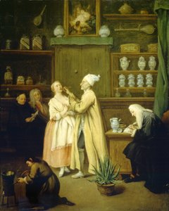 The Apothecary, n. 1752 (öljy kankaalle) tekijältä Pietro Longhi