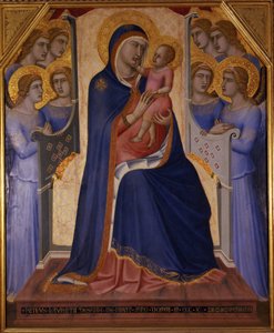 Madonna ja lapsi valtaistui enkelien kanssa, 1340 tekijältä Pietro Lorenzetti