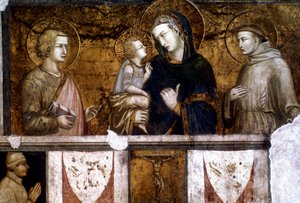 Madonna ja lapsi Pyhän Franciscuksen ja Pyhän Johannes evankelistan välillä, 1320-luku
