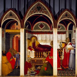 Neitsyen syntymän triptyykki tekijältä Pietro Lorenzetti