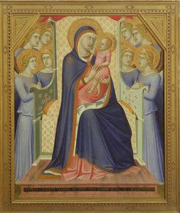 Neitsyt ja lapsi enkelien kanssa, 1340 (tempera paneelille). tekijältä Pietro Lorenzetti