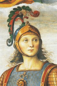 Horace Coclite, Perugino (noin 1450-1523), fresko, Audience Hall, Collegio del Cambio (muutoskollegio), Priors Palace, Perugia, Umbria, Italia tekijältä Pietro Perugino