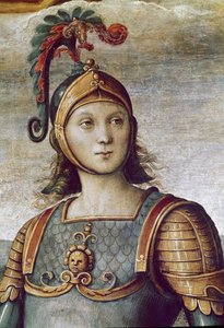 Horatius Cocles, yksityiskohta voimasta ja raittiudesta (Fresko tekijältä Pietro Perugino