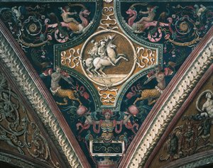 Planeetat ja groteski koriste-aiheet tekijältä Pietro Perugino
