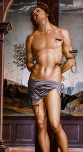 Saint Sebastian vuoden 1490 jälkeen. Öljy levylle. tekijältä Pietro Perugino