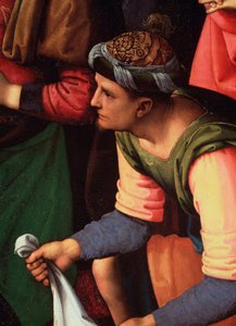 Lasku tai valitus Kristuksen kuolemasta. Yksityiskohta - Maalaus tekijältä Pietro Perugino