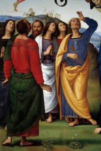 Kristuksen taivaaseenastuminen Yksityiskohta, joka edustaa apotereita. Pietro Vannucci dit il Peruginon maalaus (Le Perugin tekijältä Pietro Perugino