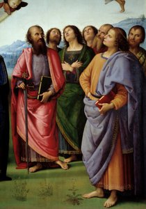 Kristuksen taivaaseenastuminen Yksityiskohta, joka edustaa apotereita. Pietro Vannucci dit il Peruginon maalaus (Le Perugin tekijältä Pietro Perugino