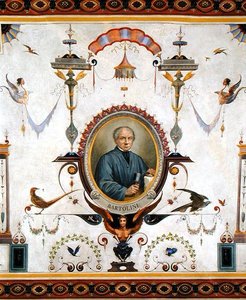 Lorenzo Bartolinin (1777-1850) muotokuva, yksityiskohta Sala del Sindacon katosta tekijältä Pietro Pezzati
