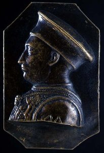 Ludovico Gonzagan (1441-1478) plakki (recto) (pronssi) (vero katso 122329) tekijältä Pietro Tafano