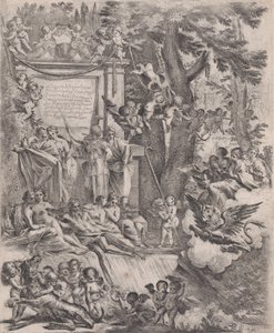 Allegoria kardinaali Franciottin saapumisen Luccan piispaksi, 1637 kunniaksi. tekijältä Pietro Testa